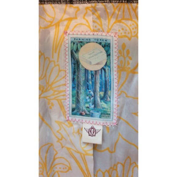 Anthropologie BURNING TORCH Women's Metallic Raw Silk Beaded Duster/Jacket P/SML - Picture 8 of 12